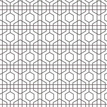 An elegant hexagonal pattern or grid. A vector pattern with lines and hexagonal shapes. 