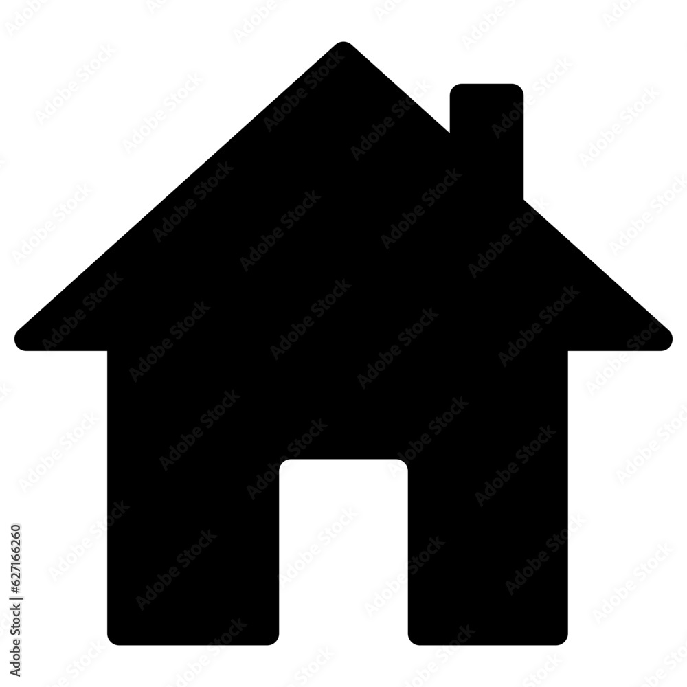 Poster black single house icon, simple style real estate flat design concept pictogram vector for app ads w