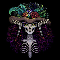 Vector Day of the Dead Catrina Illustration