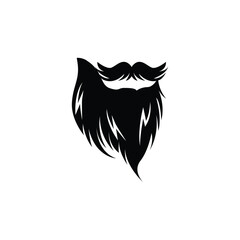 Beard Logo Design, Male Face Appearance Vector, For Babershop, Hair, Appearance, Brand Label
