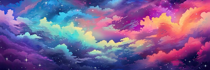 Abstract rainbow color cloudscape background