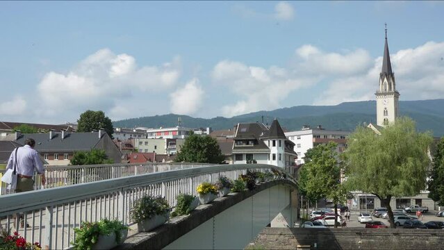 Panoramic view of Villach, Austria