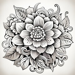 Fototapeta premium mandala design on white isolated background. boho mandala. Mandala with floral patterns. AI Generative.