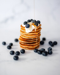 waffles with blueberries - 627171874