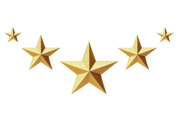 Obraz premium group of gold stars isolated on transparent background. png file