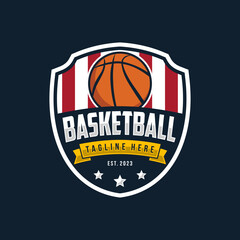 Basketball club logo. Basketball club emblem, design template