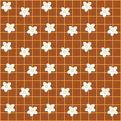 floral seamless pattern on brown background