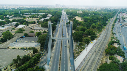 K R Puram cable bridge or hanging bridge in Bangalore. shot on 22.06.2019