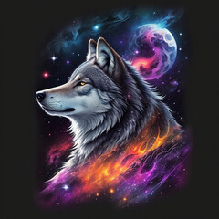 wolf in the galaxy; lost on galaxy concept art