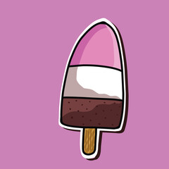 cartoon ice cream with rainbow color combination