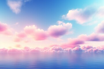 Naklejka na ściany i meble Dreamy Pink and Blue Sky Background with Vibrant Colors of the Sky, Generative AI