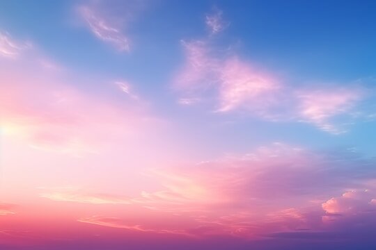 Dreamy Pink and Blue Sky Background with Vibrant Colors of the Sky, Generative AI