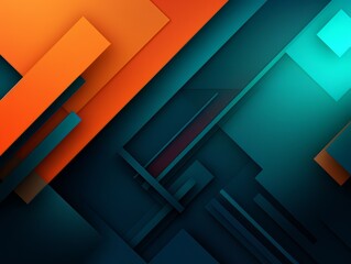 Beautiful abstract wallpaper rendering orange and blue colors AI