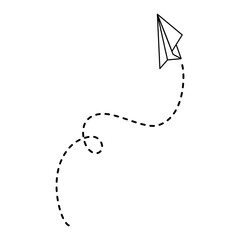 Paper Plane Dotted Line