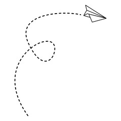 Paper Plane Dotted Line