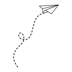 Paper Plane Dotted Line