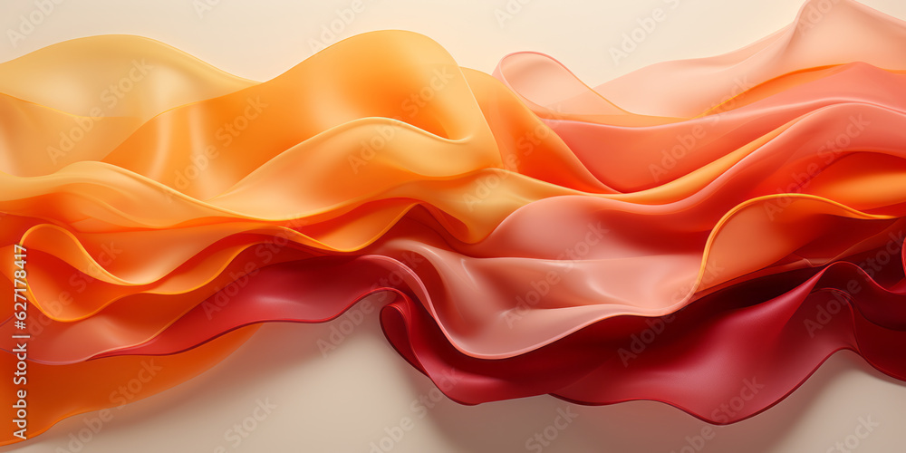 Poster red color flow wave trendy background. background for presentation, copy space, backdrop. colorful t