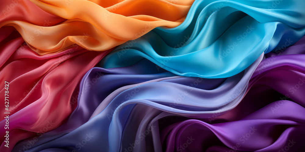Poster color ribbon pattern background. texture waves presentation backdrop. ai generative
