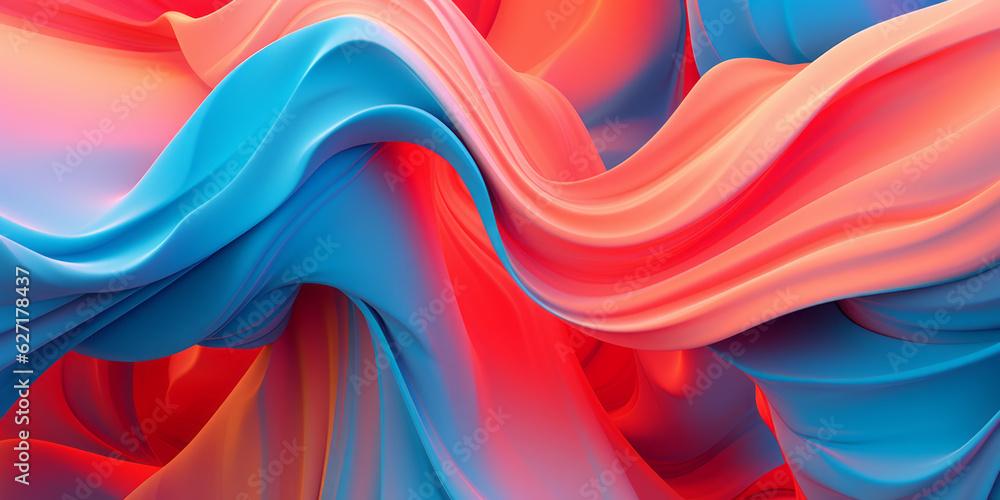Poster color ribbon pattern background. texture waves presentation backdrop. ai generative
