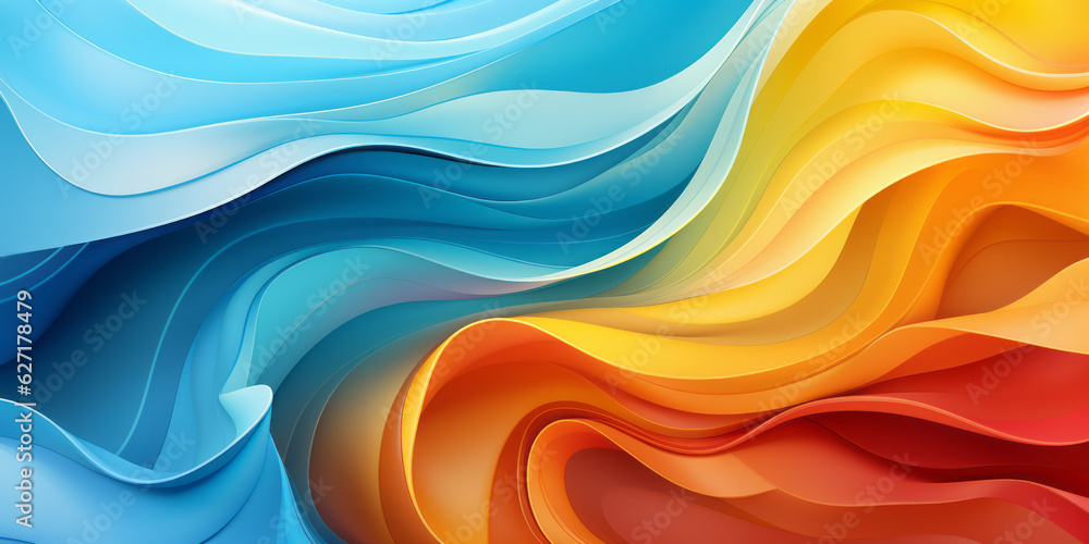 Aufkleber color ribbon pattern background. texture waves presentation backdrop. ai generative