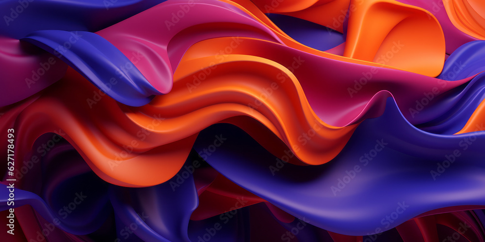 Poster color ribbon pattern background. texture waves presentation backdrop. ai generative