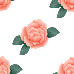 Orange rose watercolor pattern 