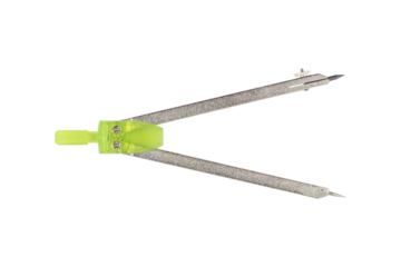 metallic compasses for drawing. Carpenter's compass, divider, Isolated 