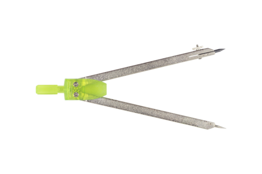 metallic compasses for drawing. Carpenter's compass, divider, Isolated 