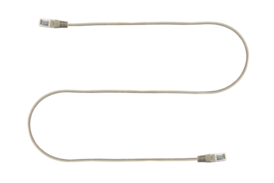 Patch cord a network cable for connecting some modems, routers and WiFi routers to a computer, the cable is isolated from the background