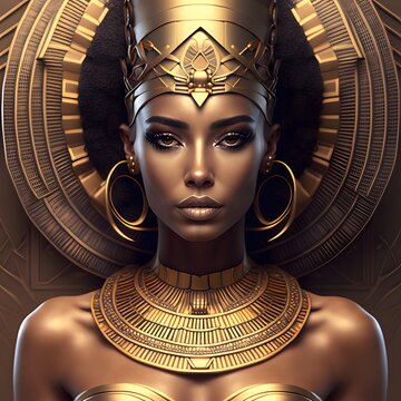 Portrait of the Goddess Hathor in Gold