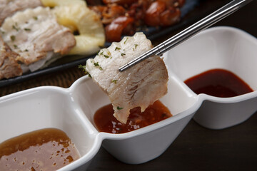 spicy pork cheese sauce