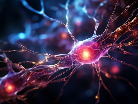 Neural cell neurons connecting the brain Generative AI