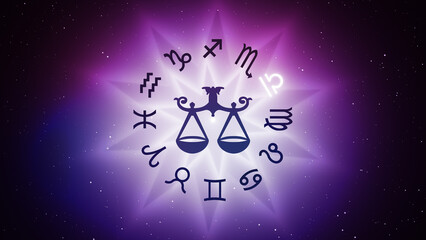 Fototapeta premium Libra zodiac horoscope astrology sign