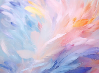 Fototapeta na wymiar Abstract nackground with soft colorfull feathers. Generative AI.