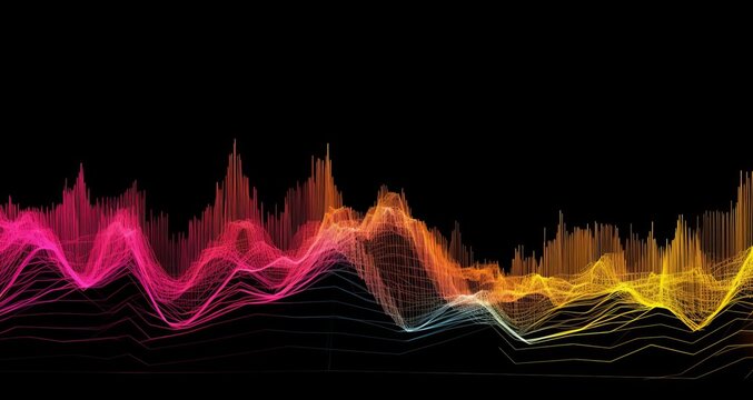 Colorful Audio Wave Spectrum Background with Free Download Digital Graphics, Vectors, and Icons, Generative AI