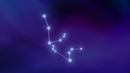 Obraz na płótnie Canvas Constellation sign of Aquarius with cosmic background
