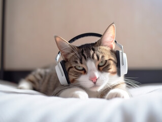 Kitten listening to music, Generative AI