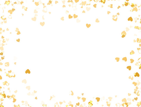 Christmas and valentines seamless confetti glitter hearts overlay effect border on transparent background. Seamless confetti hearts glittering overlay effect border. Png image.
