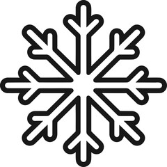 Snowflake outline single icon outlined svg vector