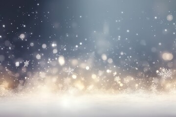 Beautiful winter light elegant background with blurry light bokeh