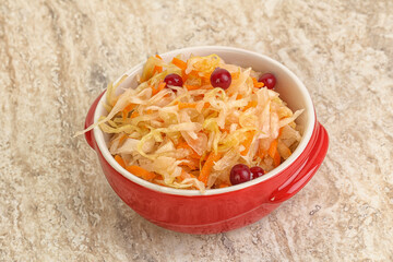 Fermented cabbage - sauerkraut in the bowl