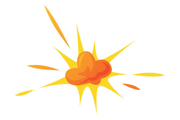 Bomb Explosion Bright Orange Spark Vector Illustration