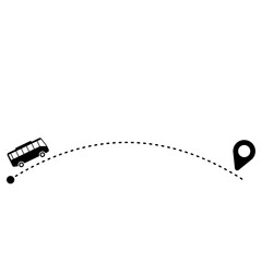 Bus Car Travel Route Line Location