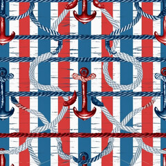 texture of the blue and red background pattern with anchor 