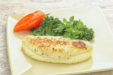 Roasted traditional cheese haloumi
