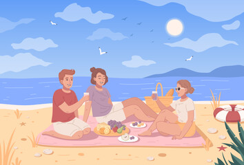 Beach Activities Cartoon