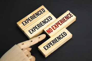 stick with the words experienced and inexperienced. the concept of seeking work experience. concept