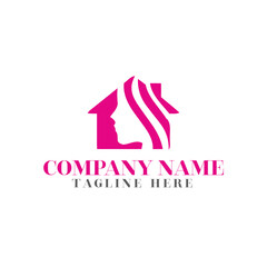 beauty home woman logo design