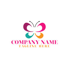 Beauty nature butterfly spa logo design. Vector

