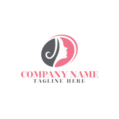 Woman beauty logo template with emblem concept
